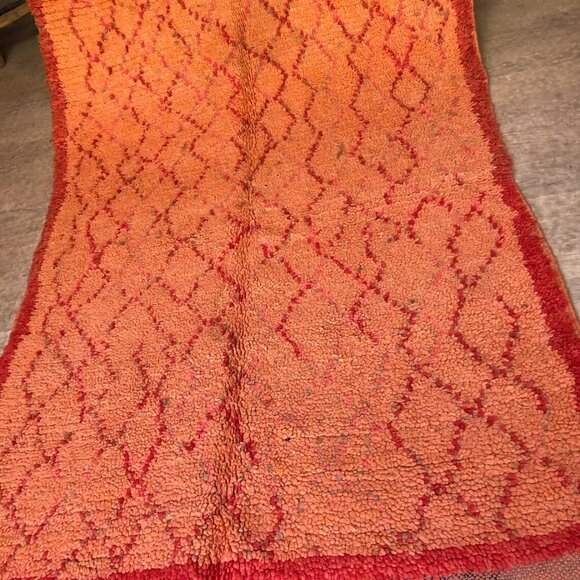 Authentic Vintage 1980s Berber Boujad Runner - 9'.3"x4' - Antique Rug Carpet - Picture 3 of 5